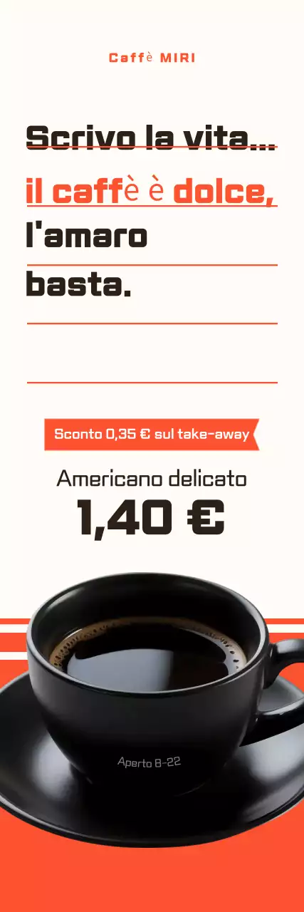 Promozione del menù Orange Simple Coffee