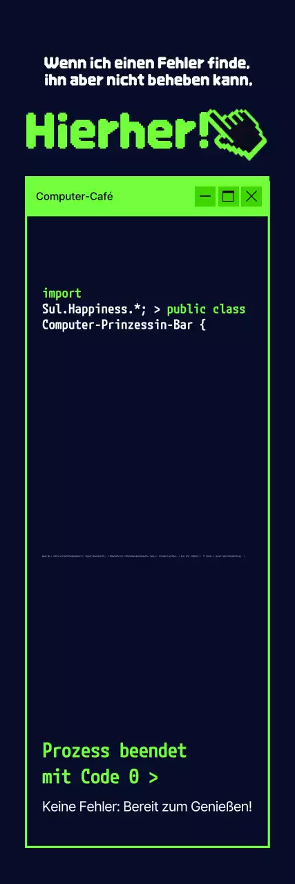 Grünes, einfaches Programmier-Humor-Meme