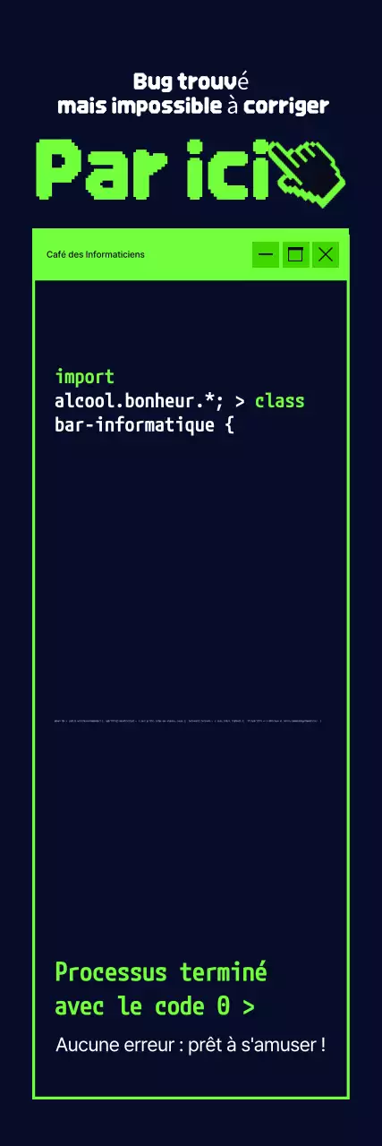 Mème humoristique de programmation simple verte