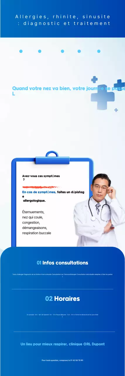 Guide bleu de traitement simple de la rhinite