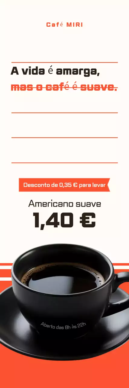 Promoção do Menu de Café Orange Simple