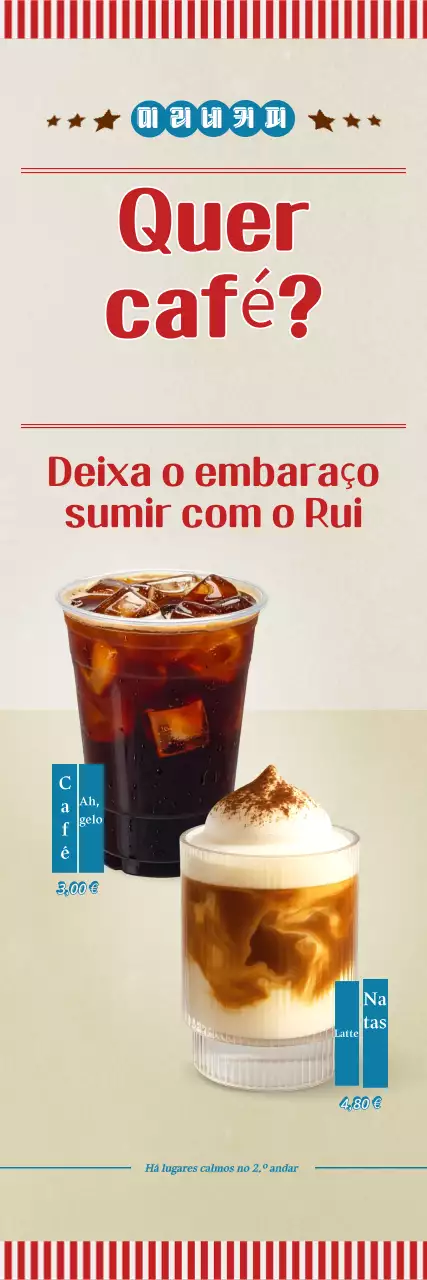 Promovendo o menu de café simples em vermelho