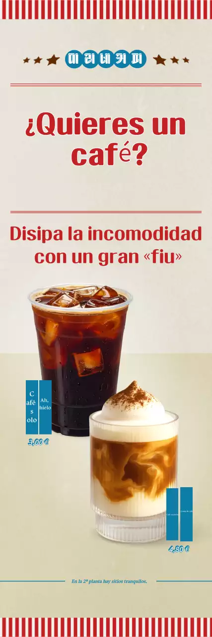 Promocionando el menú de café sencillo rojo