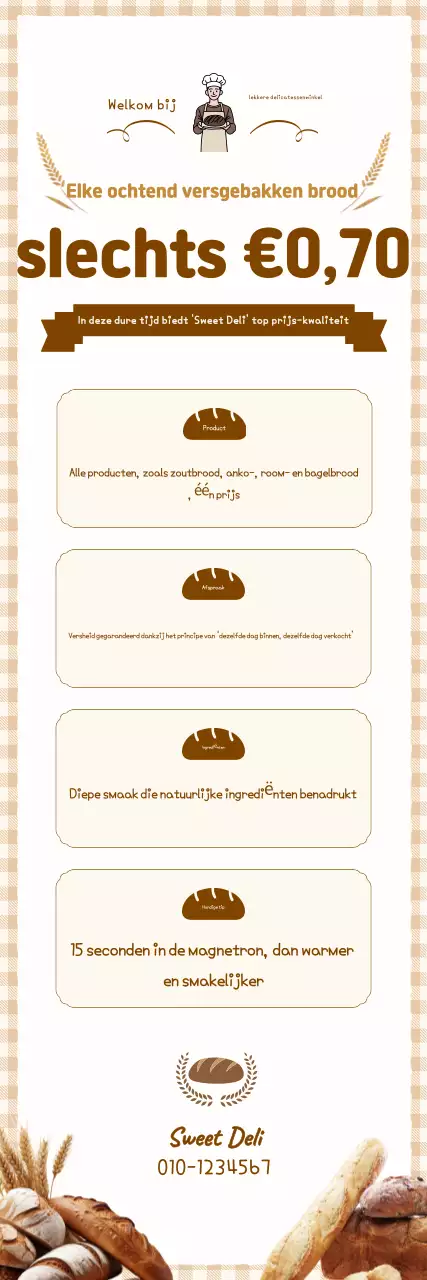 Promotie van netjes gebakken bruin brood