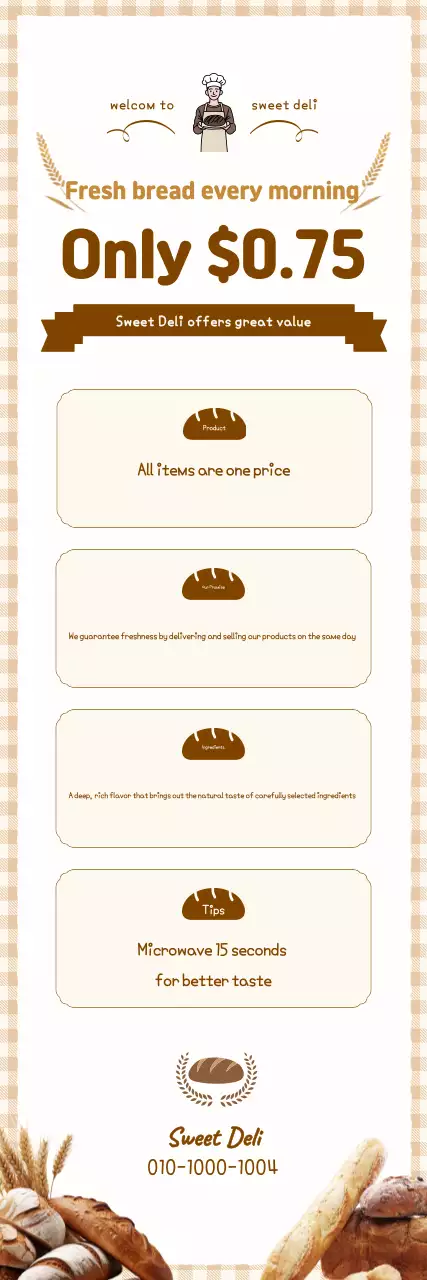 Promotion of neat brown baked bread