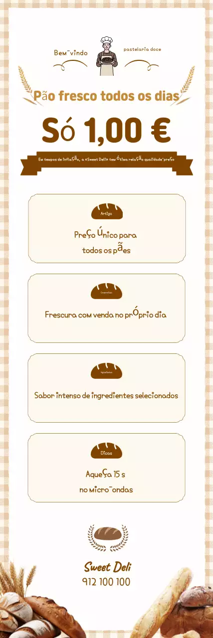 Promoção de pão integral assado de forma saudável