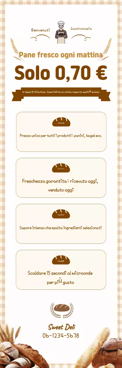 Promozione del pane integrale cotto al forno