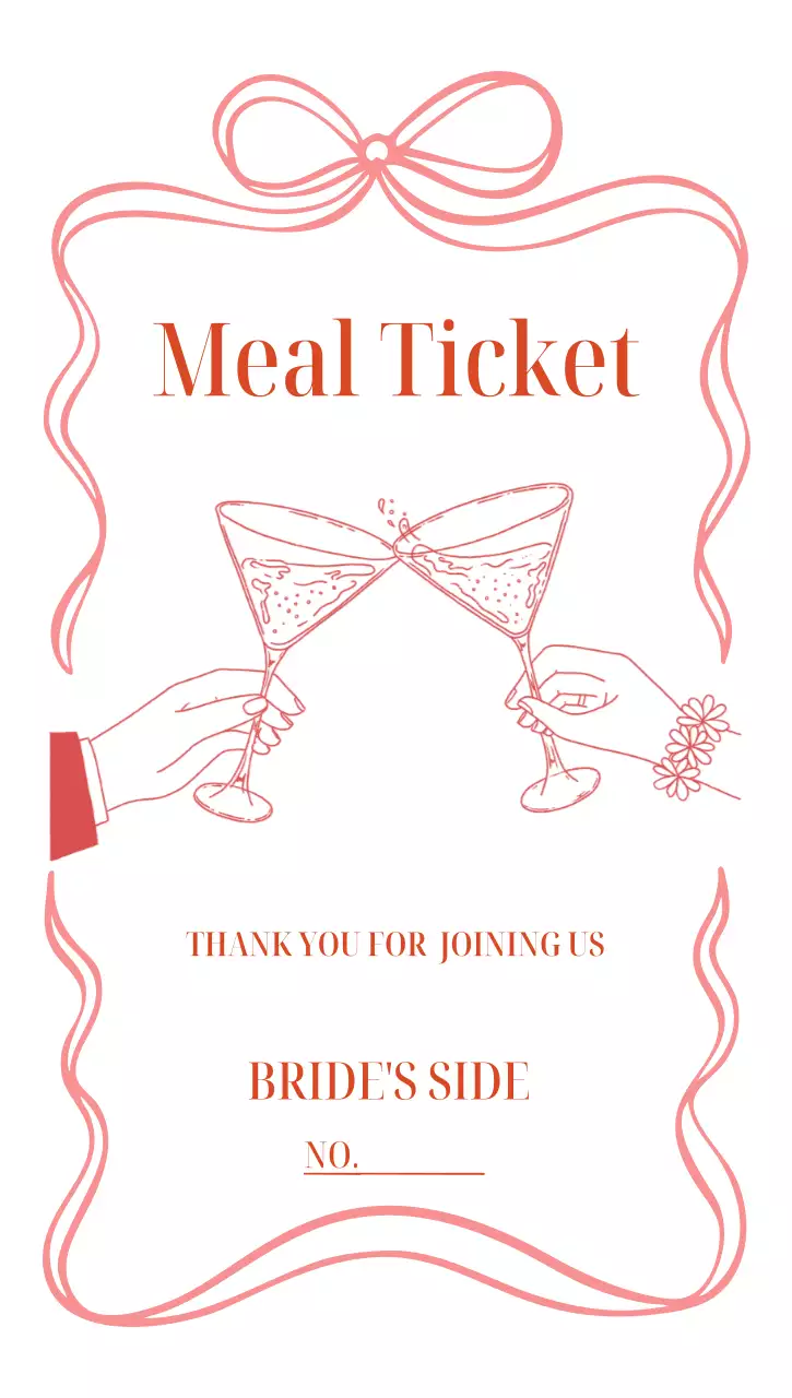 분홍 심플 결혼 식사 안내