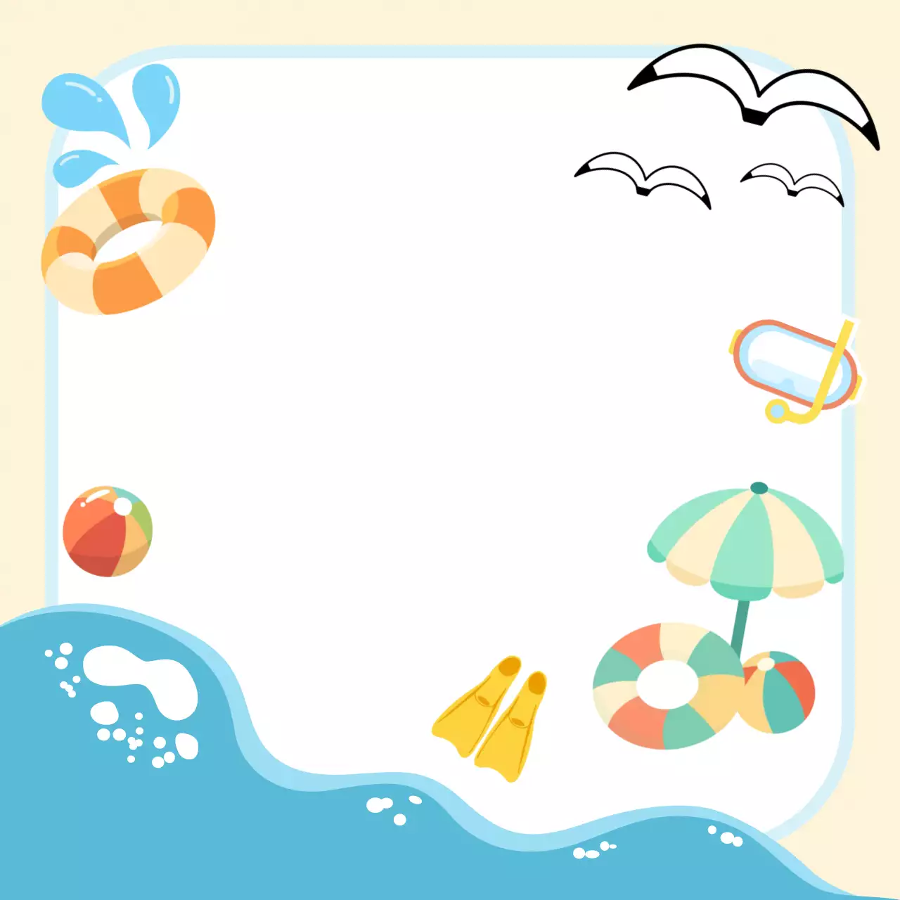 파랑 아기자기한 여름 휴가 안내