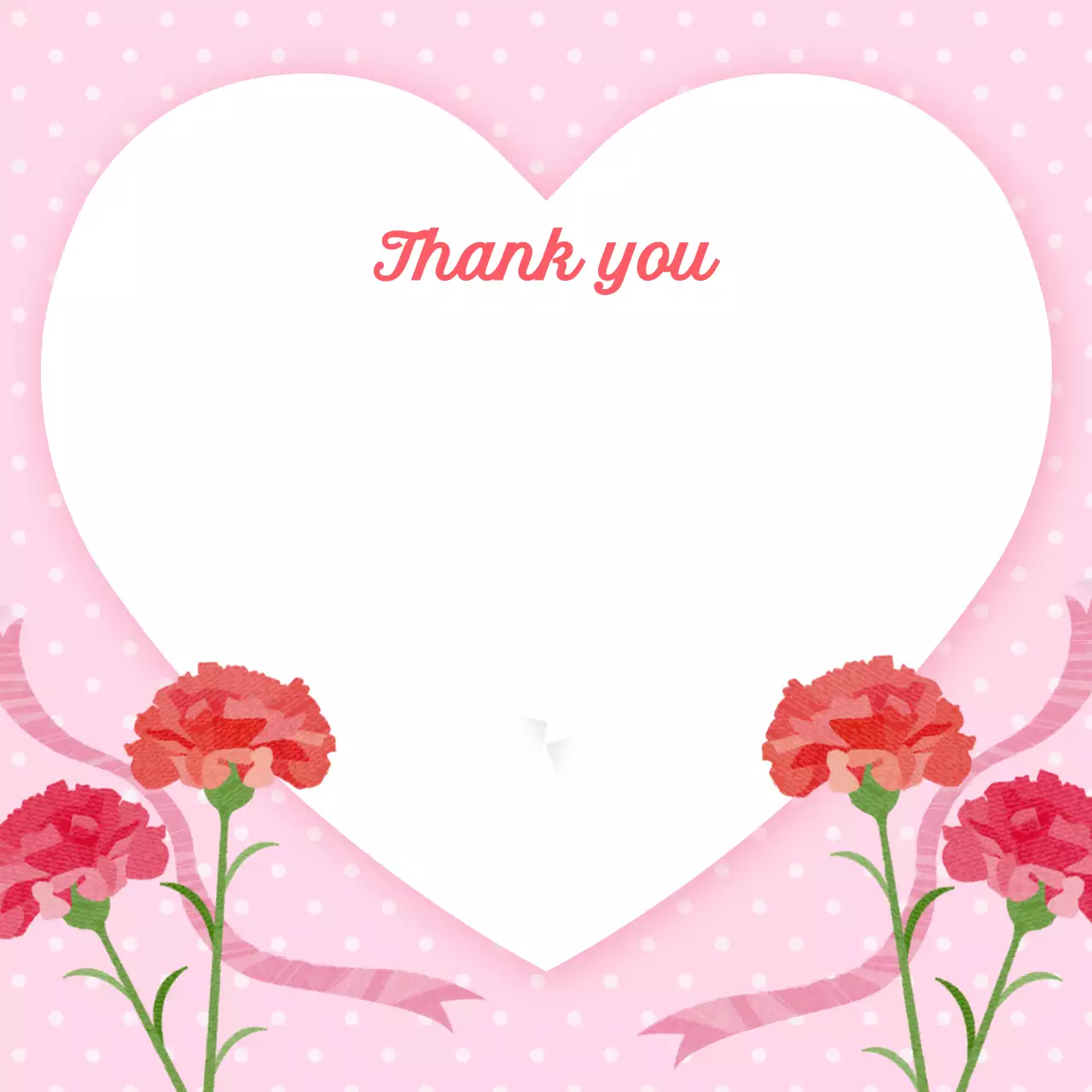 핑크 아기자기한 감사 인사 카드