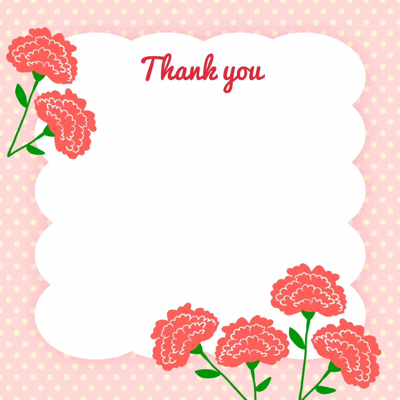 핑크 아기자기한 감사 인사 카드