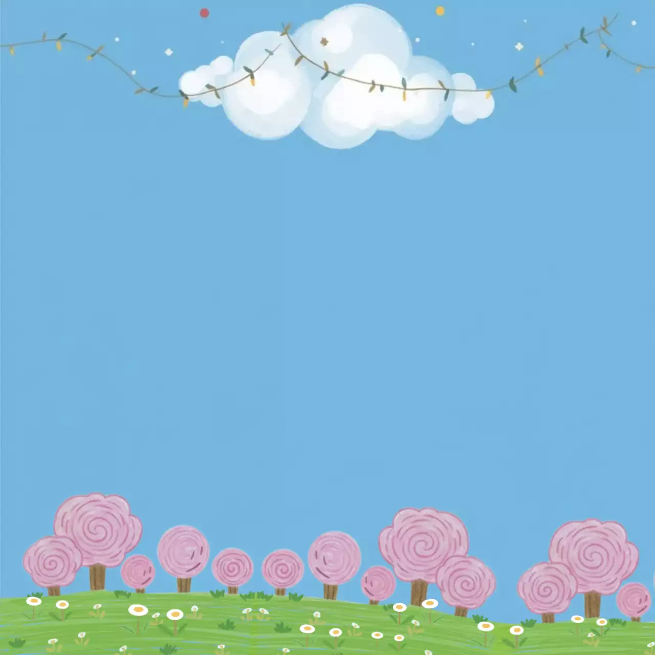 파란색 아기자기한 봄꽃 축제 안내