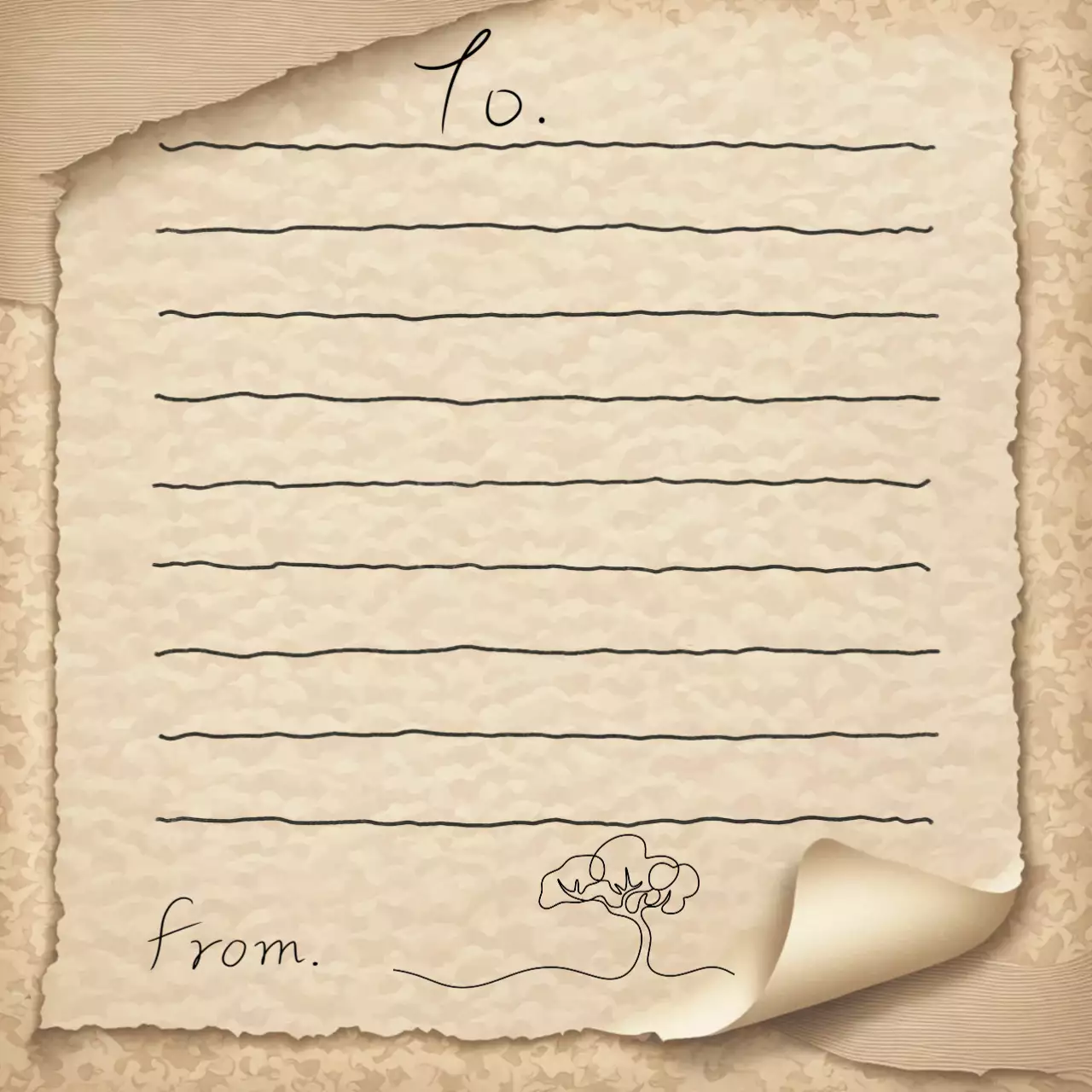 갈색의 심플한 편지 프레임