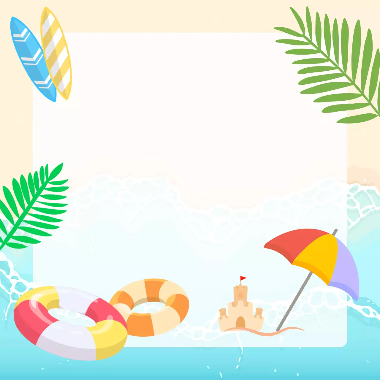 노랑 아기자기한 여름휴가 안내