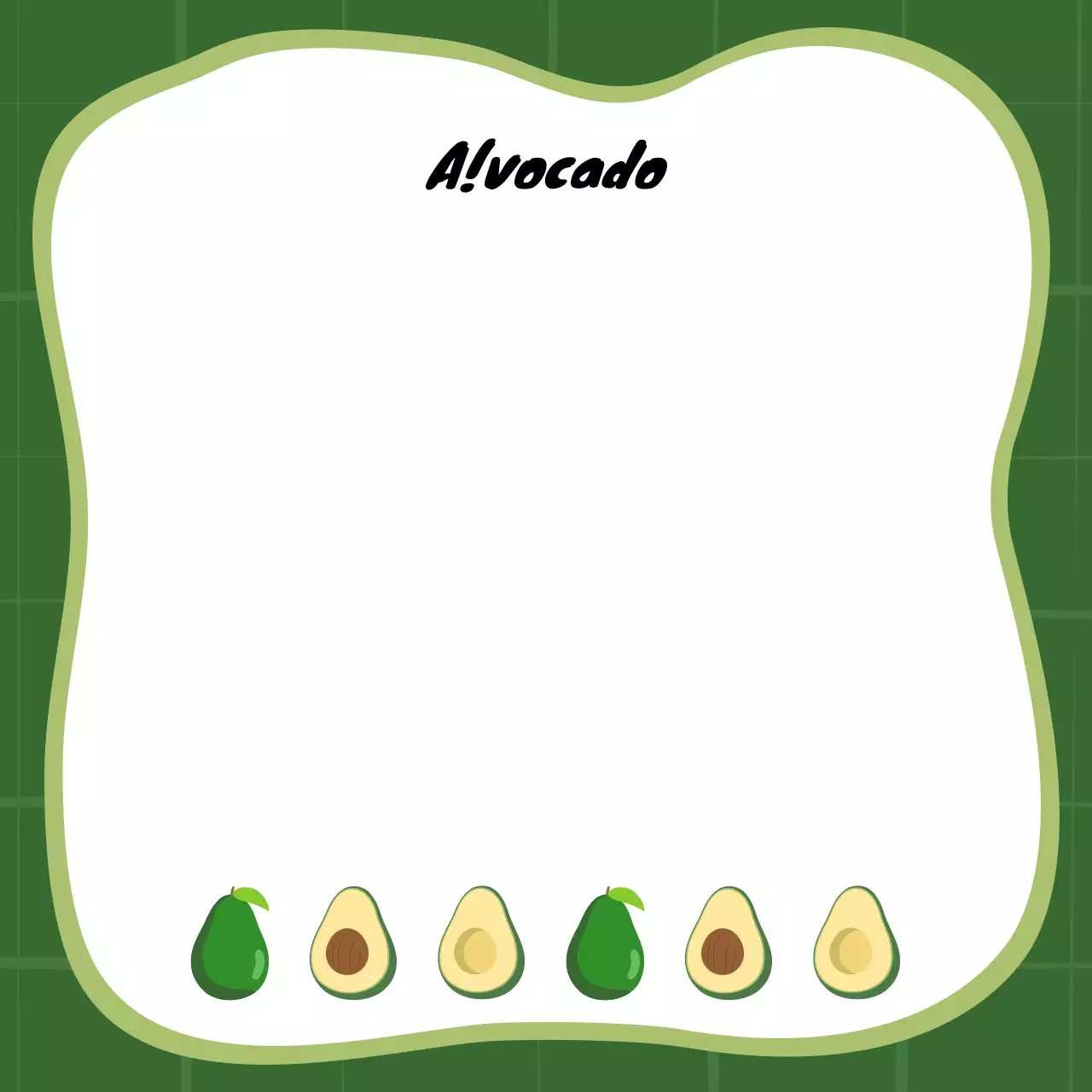 초록 심플 아보카도 과일 노트 프레임
