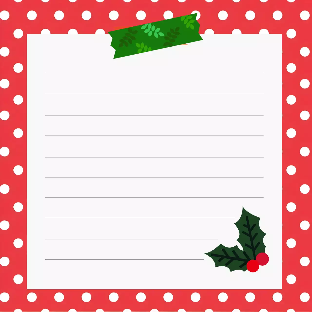 빨강색 따뜻한 편지 프레임