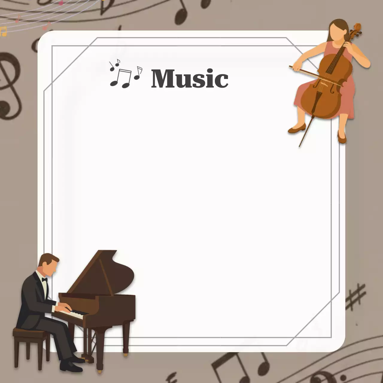 갈색 심플 음악 기록 포토 프레임
