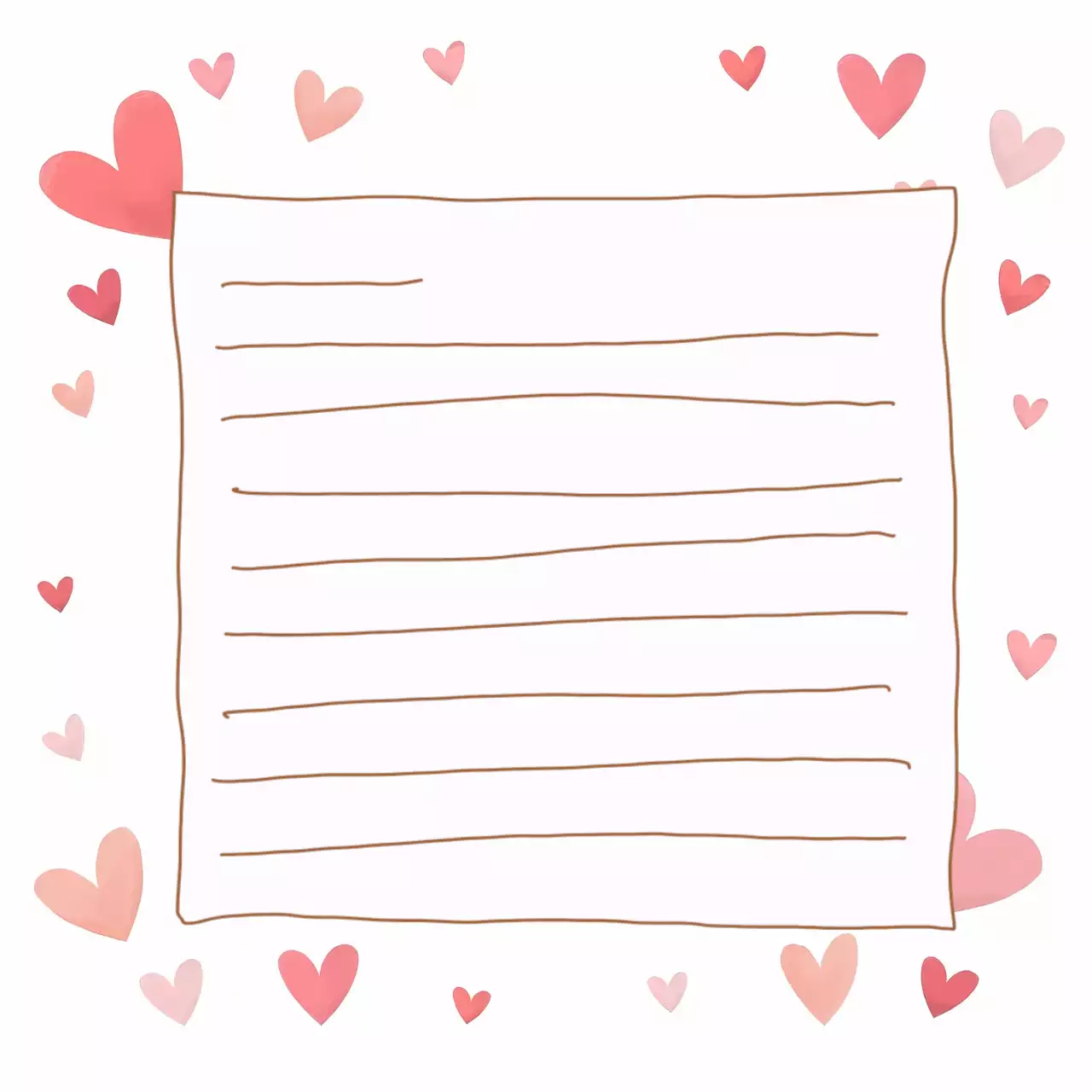 빨강색 사랑스런 편지 프레임