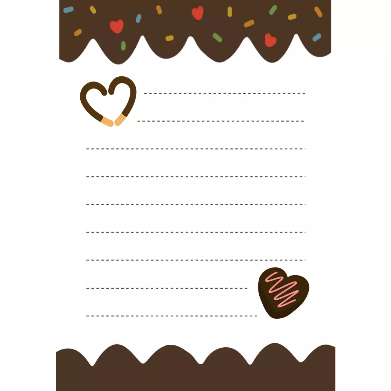 갈색 아기자기한 초코