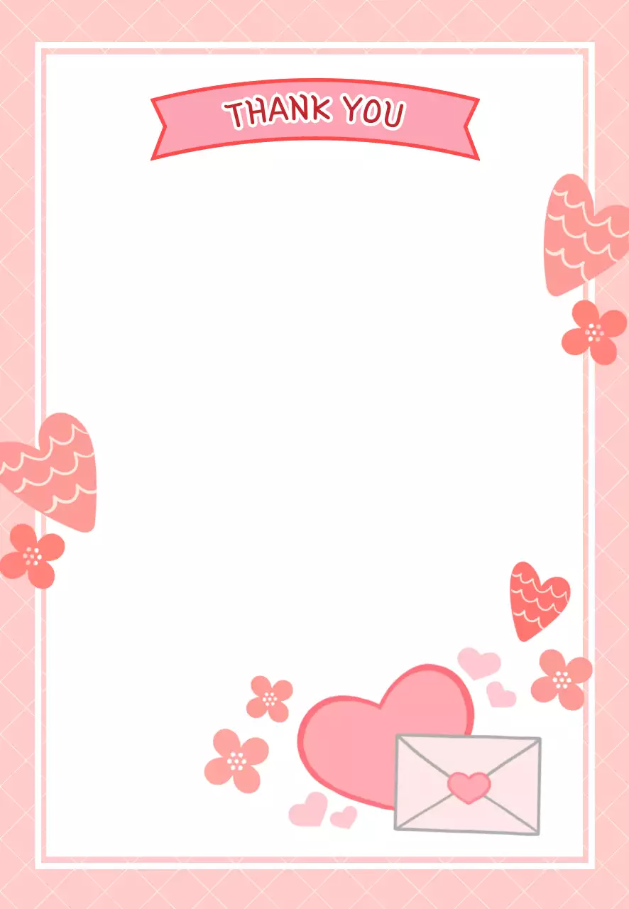 핑크 아기자기한 하트 편지