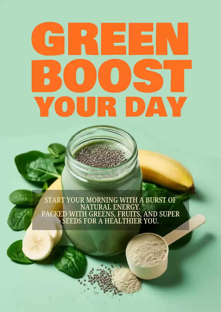 초록색 심플 건강음료 홍보