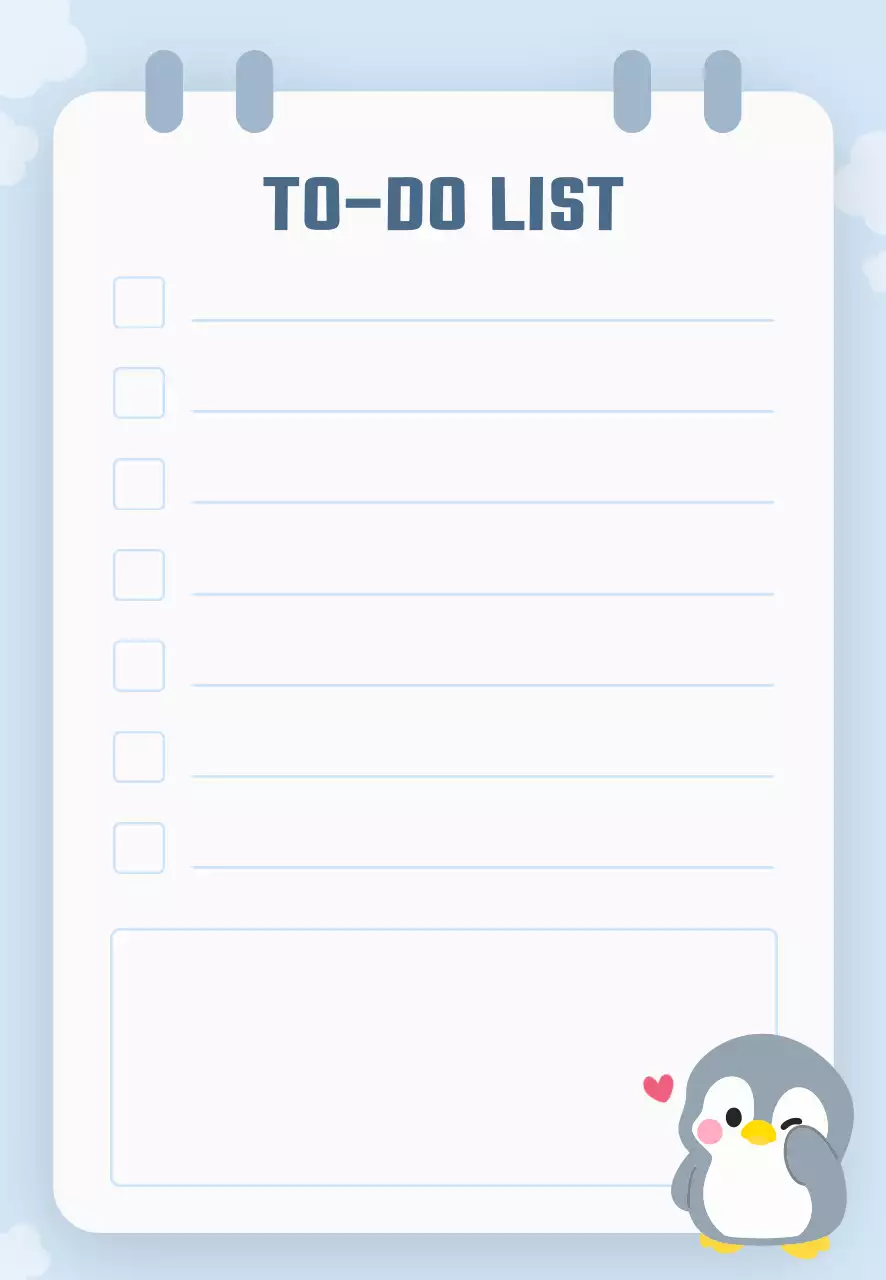 하늘색 아기자기한 할일목록
