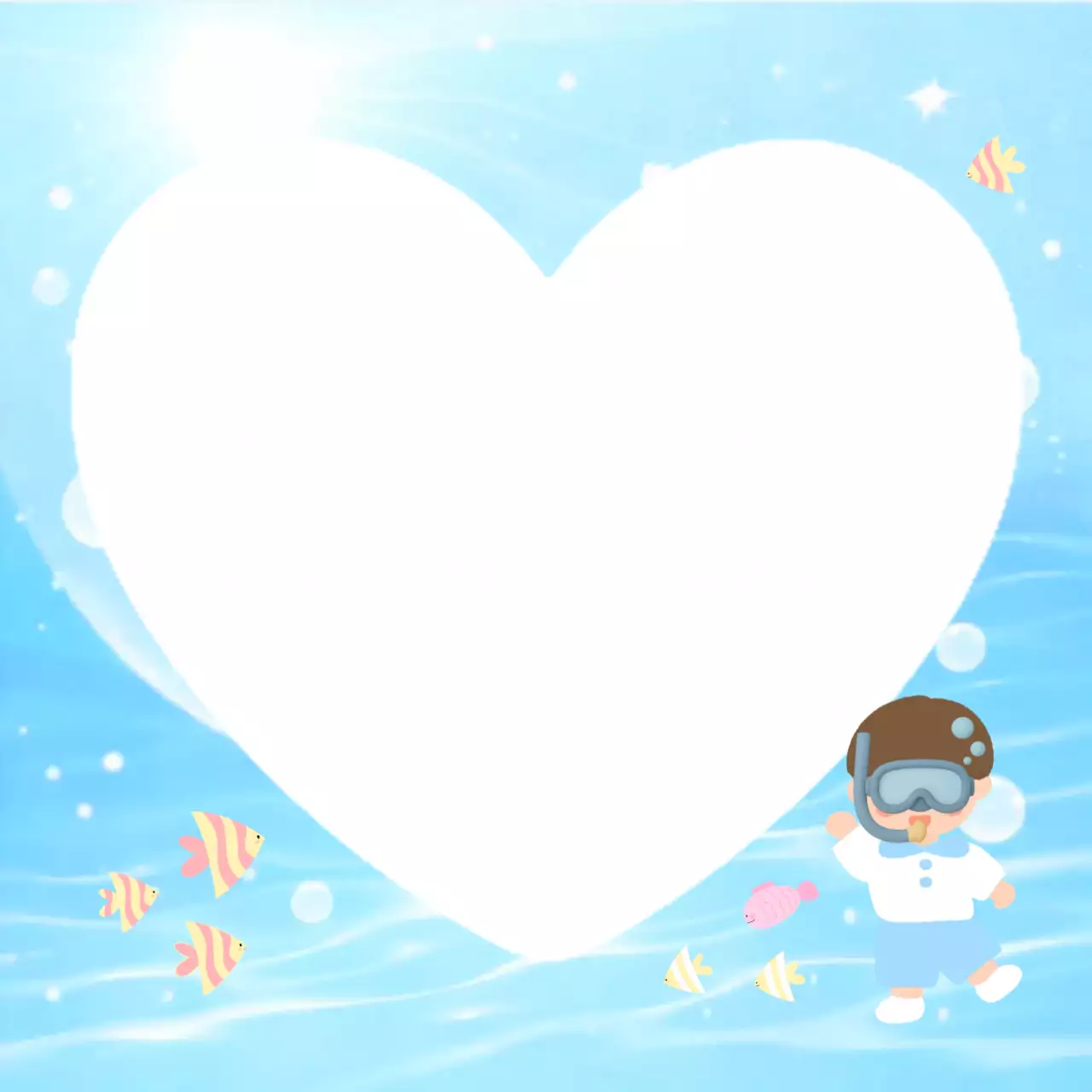 파란색 미니멀 여름 휴가 안내