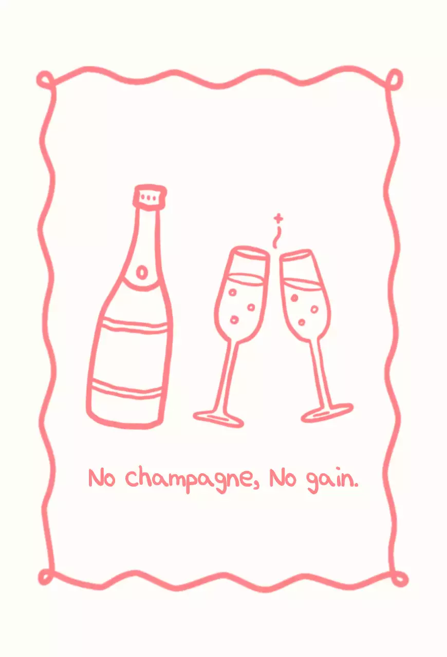 심플 샴페인 축하 엽서