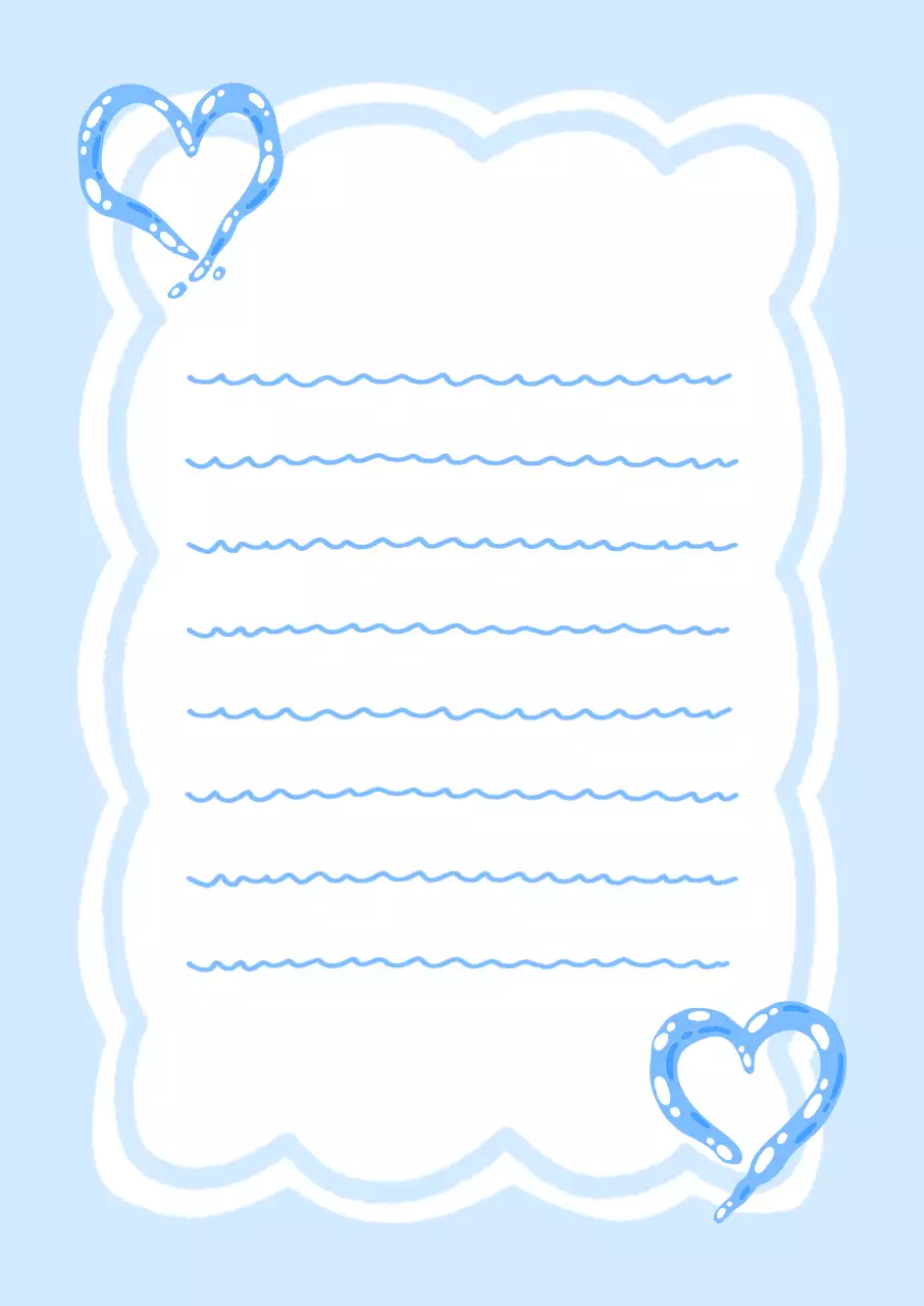 하늘색 심플 하트 문구