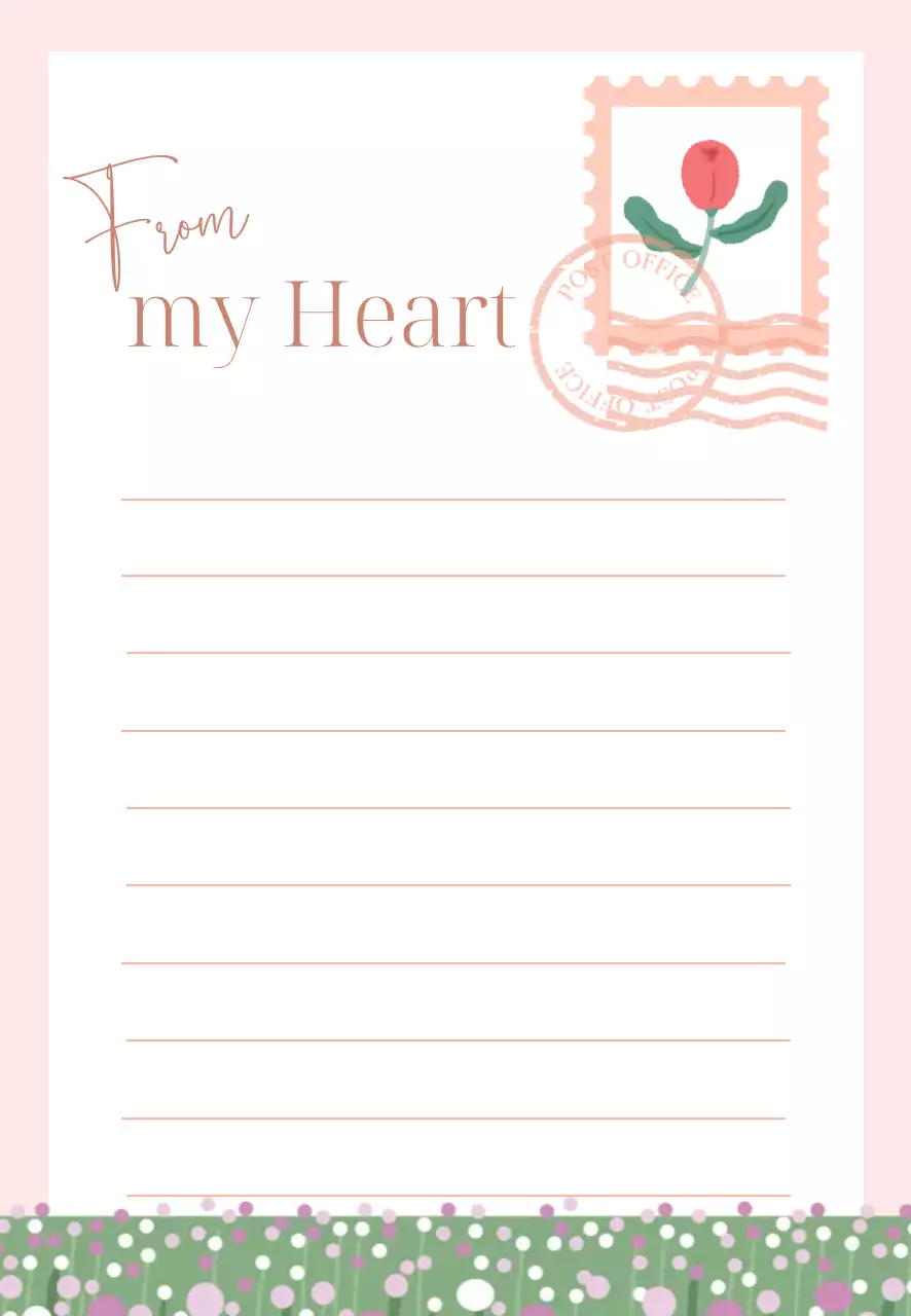 핑크 아기자기한 편지