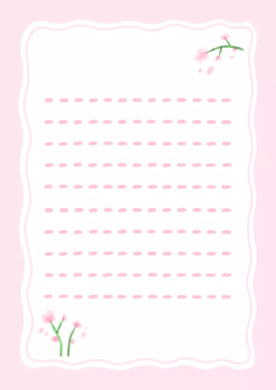 분홍색 아기자기한 봄 프레임