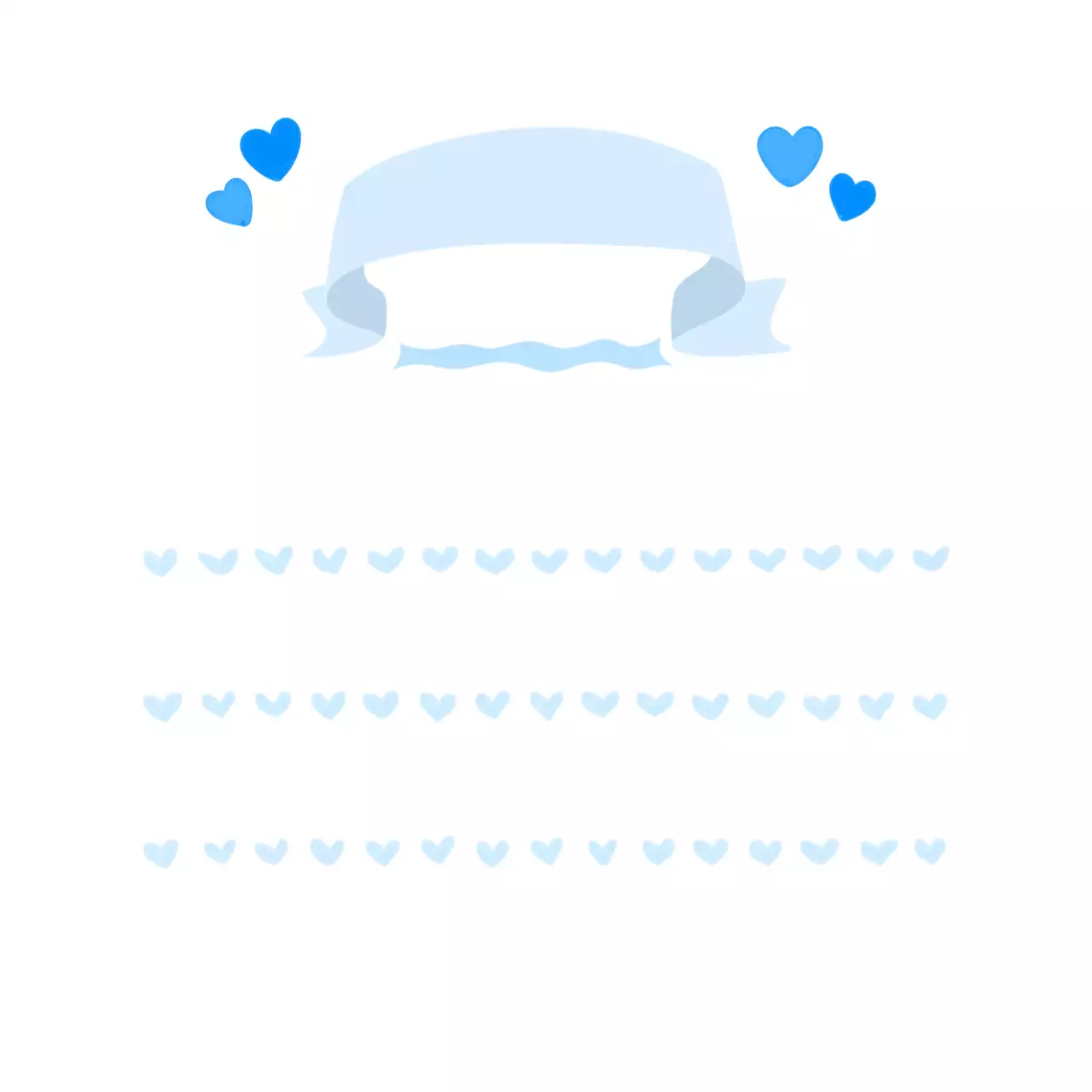 파란색 아기자기한 하트 장식