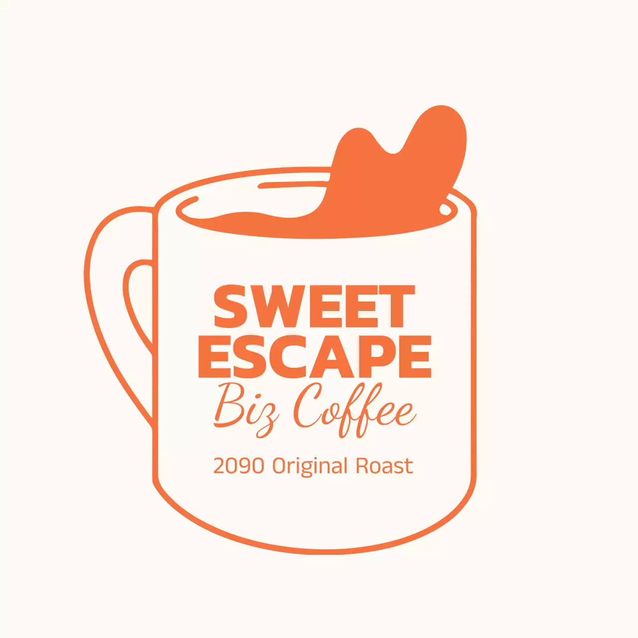오렌지 레트로 커피 브랜드 홍보