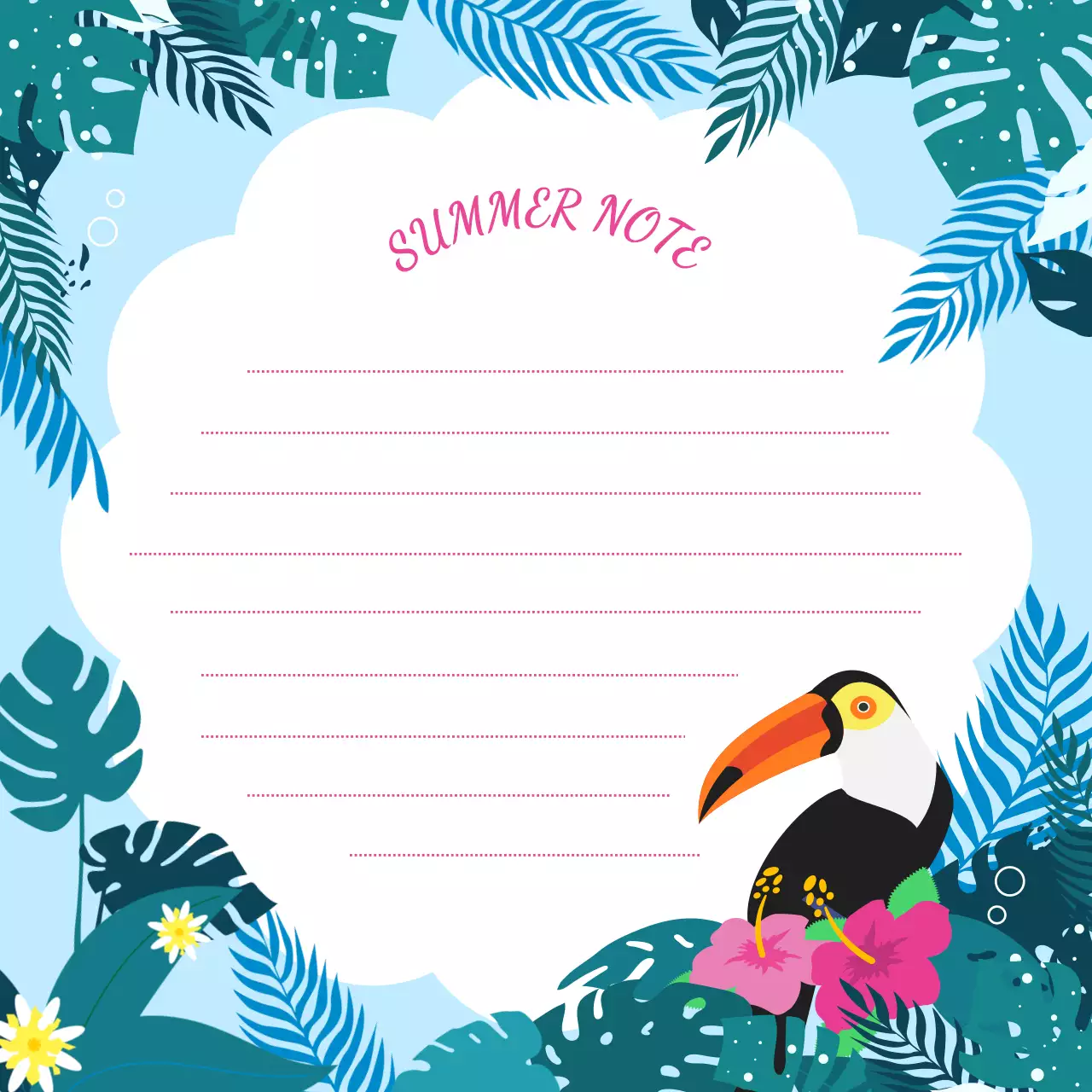 파란색 미니멀 여름 노트 다이어리