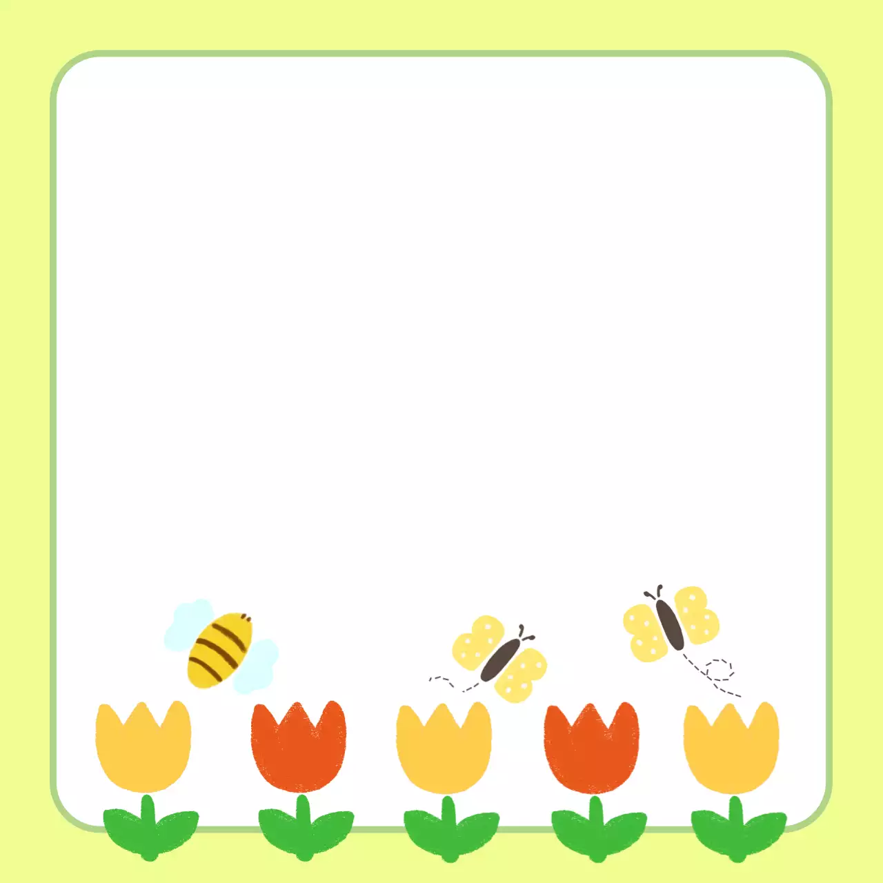 연두 심플 봄꽃 엽서