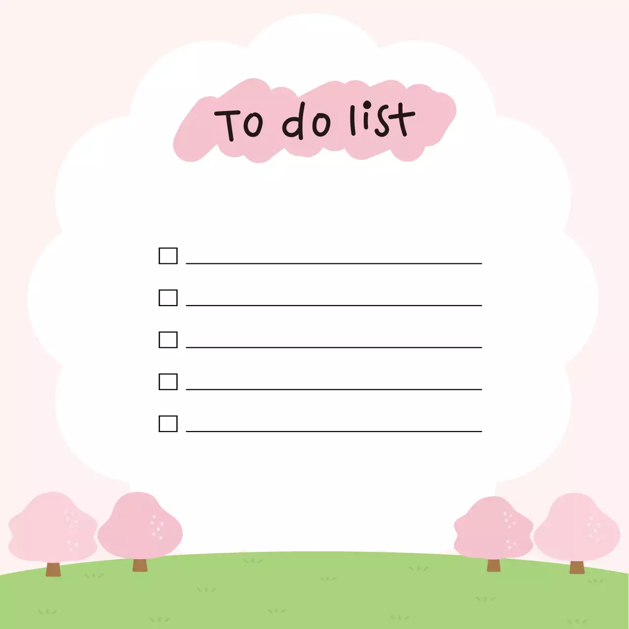 분홍배경의 심플한 할일 목록