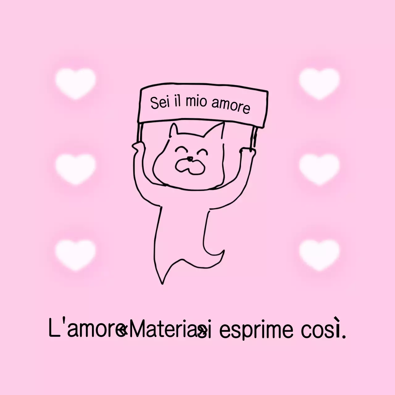 Meme rosa e carini con espressioni d'amore