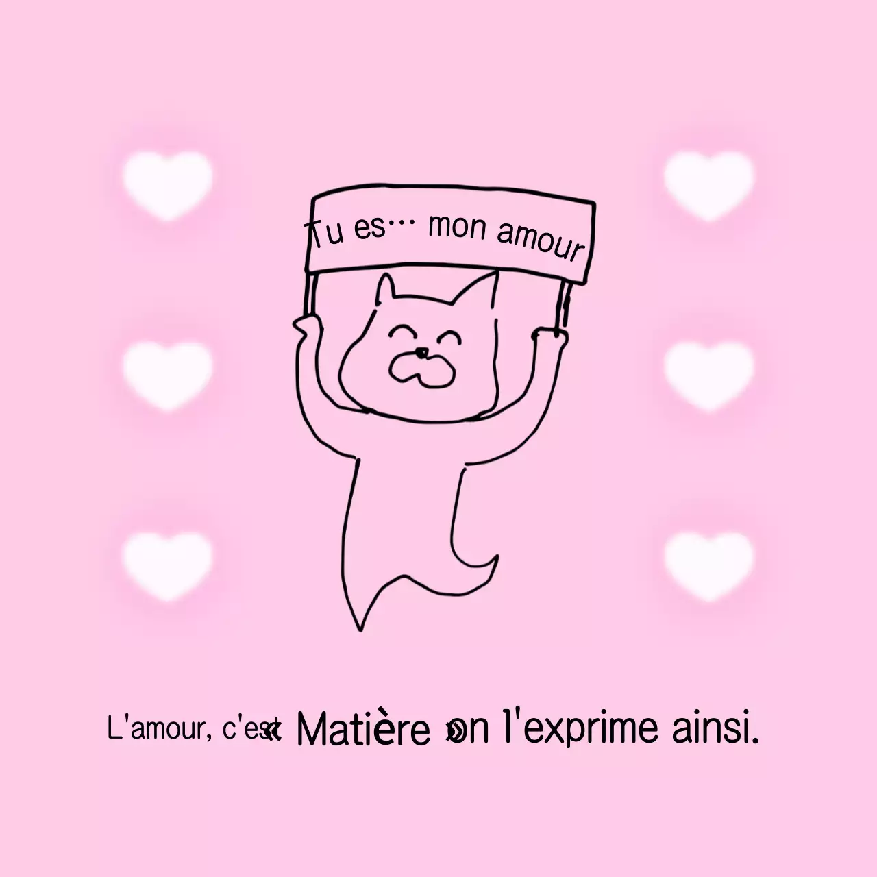 Mèmes d'expression d'amour roses et mignons