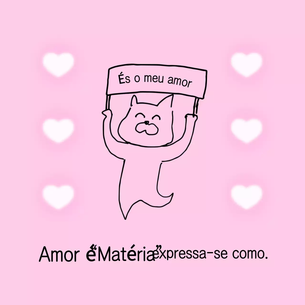 Memes de expressões de amor rosa e fofas