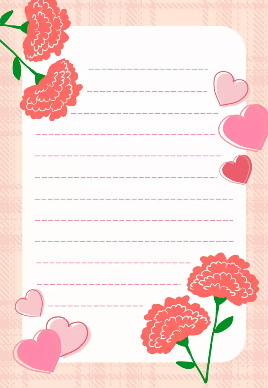 핑크 아기자기한 카네이션 편지