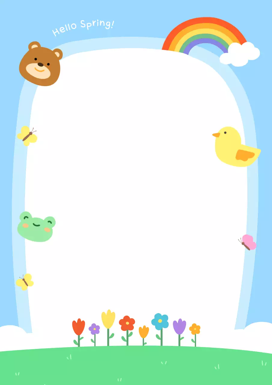 하늘색 귀여운 봄