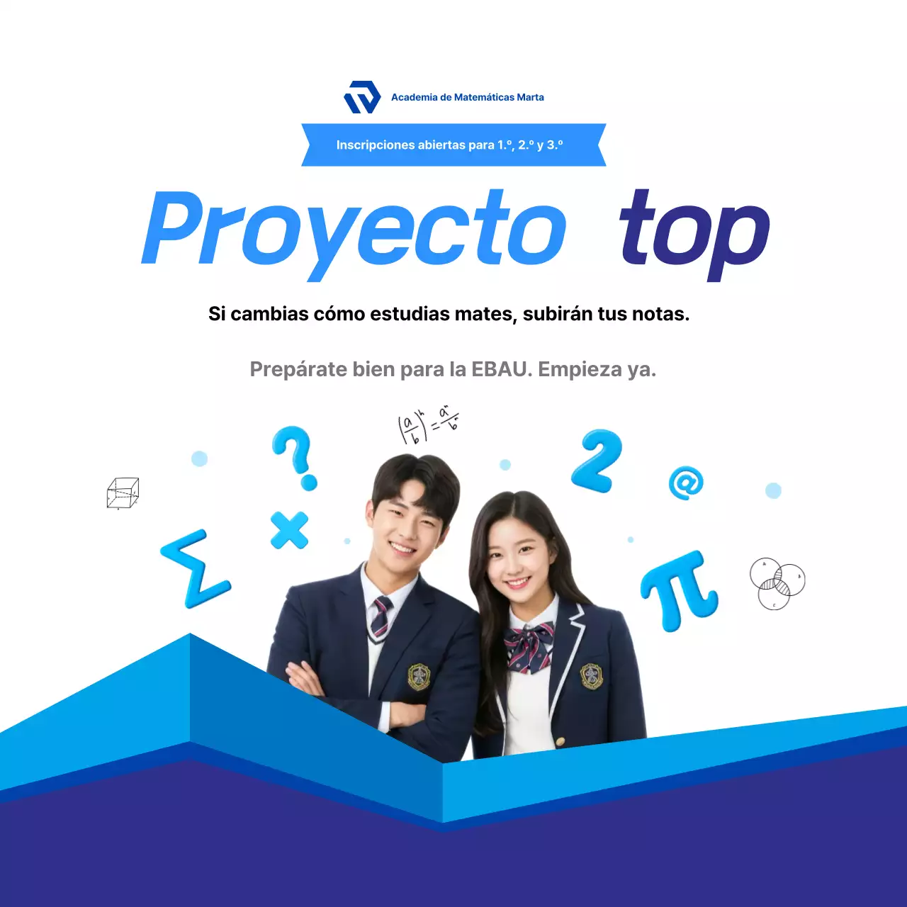 Aviso de reclutamiento de la Academia de Matemáticas Modernas Azules