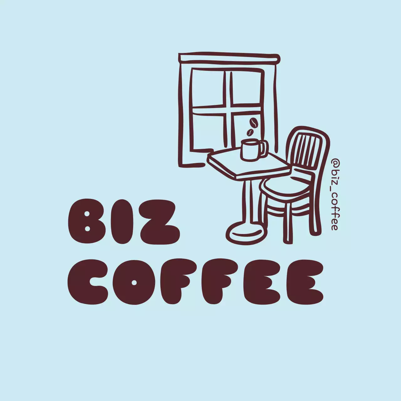 파란색 심플 카페 메뉴판