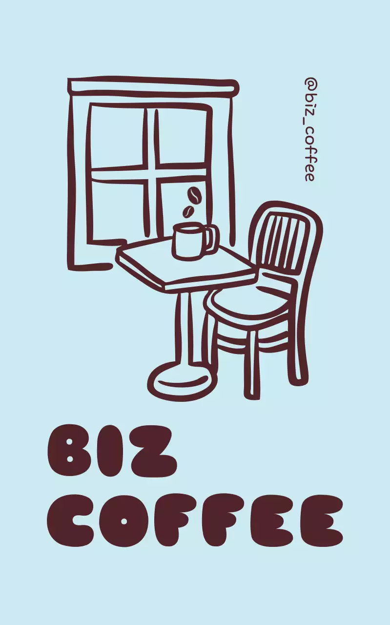 파란색 심플 카페 메뉴판