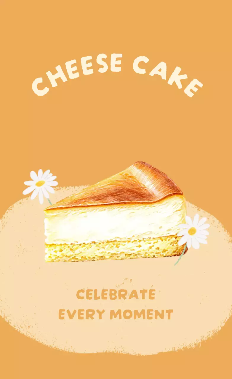 노란색 심플 치즈케이크 메뉴 홍보