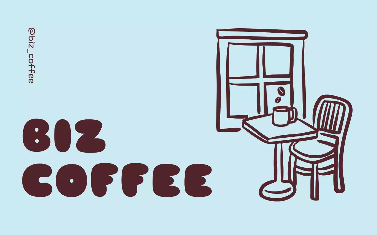 파란색 심플 카페 메뉴판