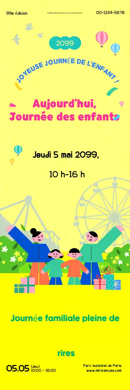 Événement de la Journée des enfants Yellow Simple