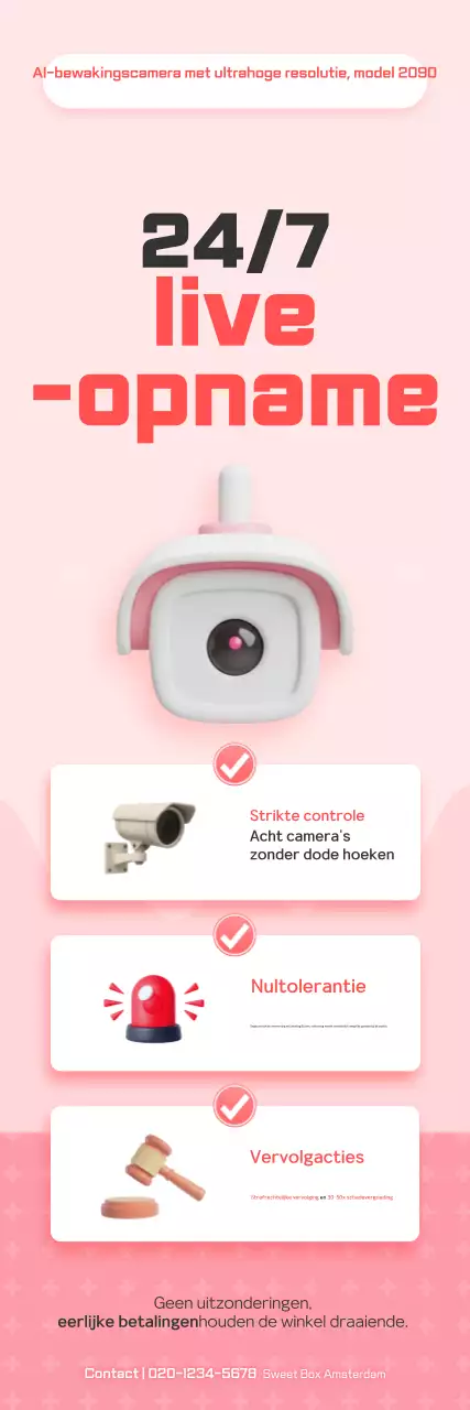 Roze, strakke, ultra-high definition AI CCTV-promotie