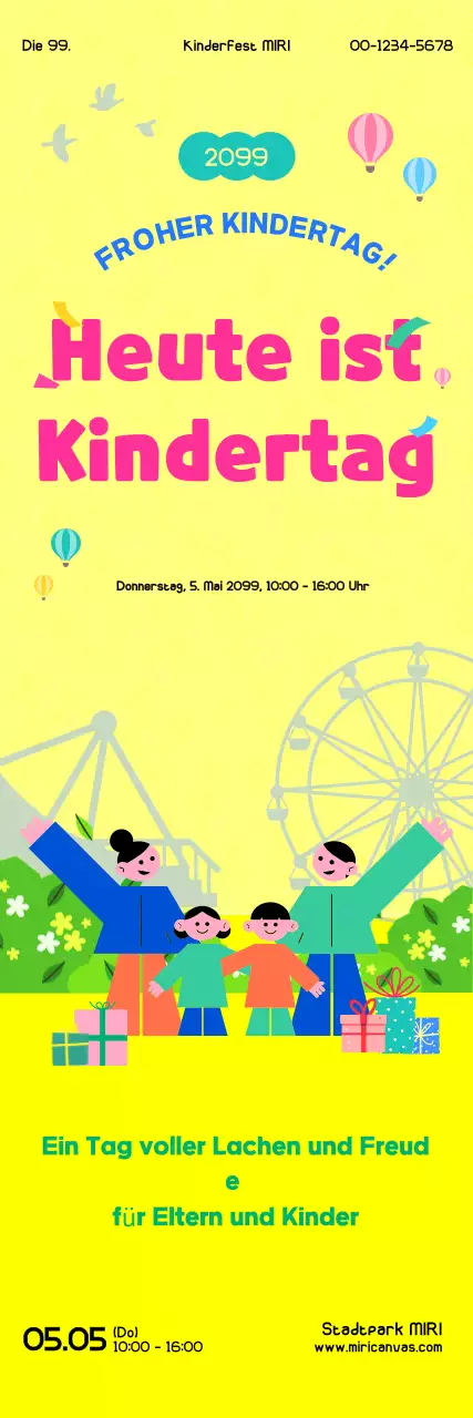Gelbe, einfache Kindertagsveranstaltung