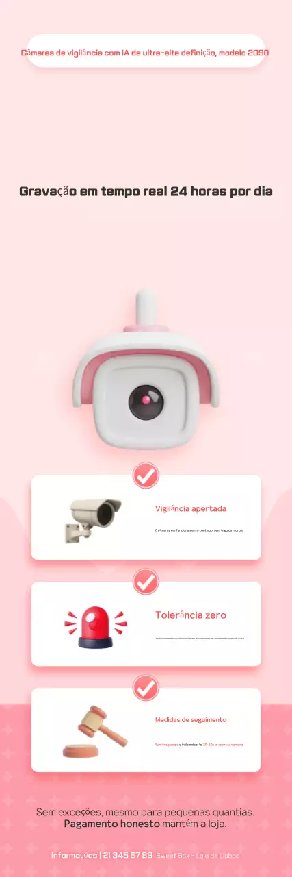 Promoção de CFTV com IA rosa, elegante e de ultra-alta definição